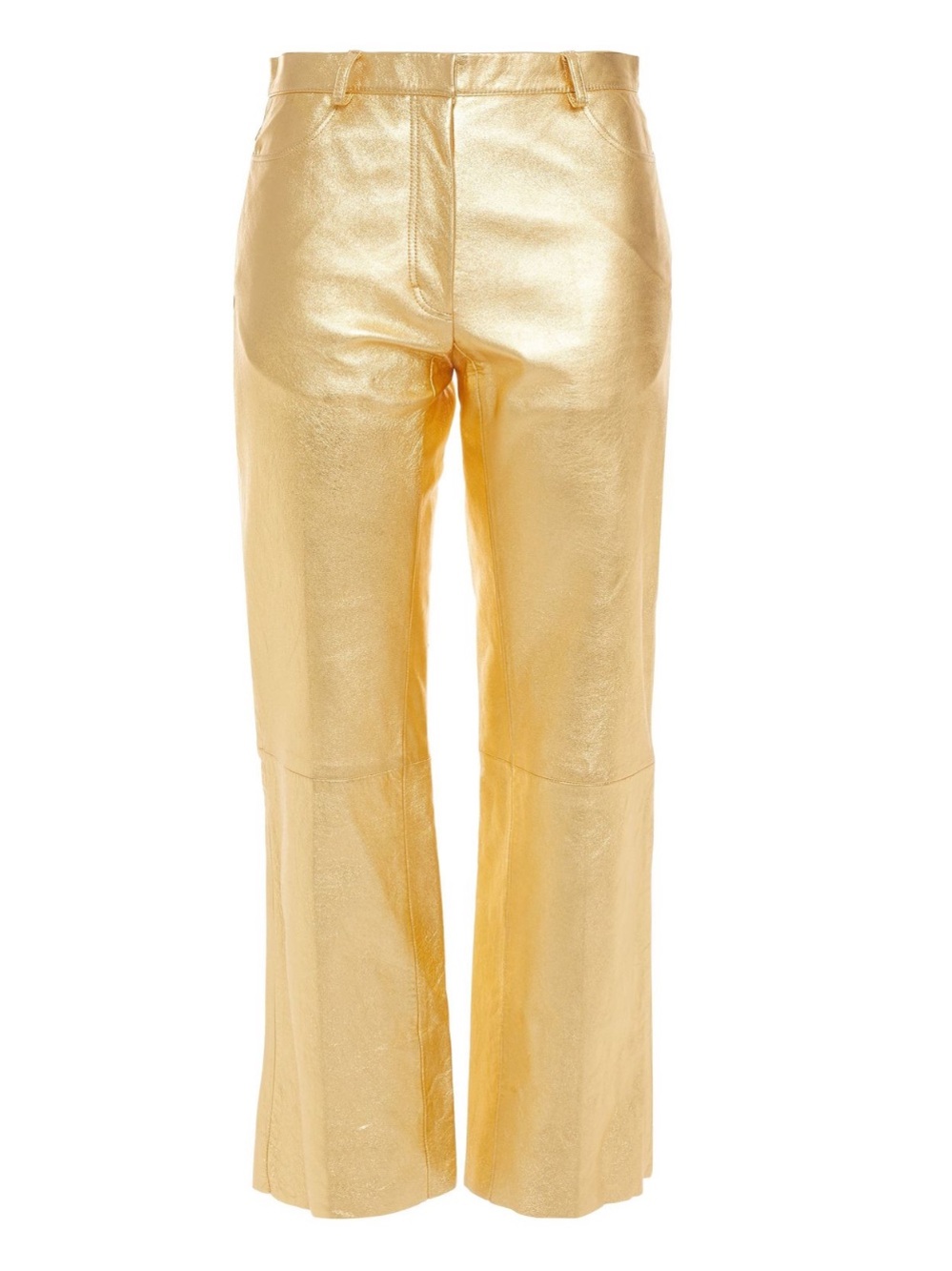 Sandro Metallic Gold Cropped Wide-Leg Pants